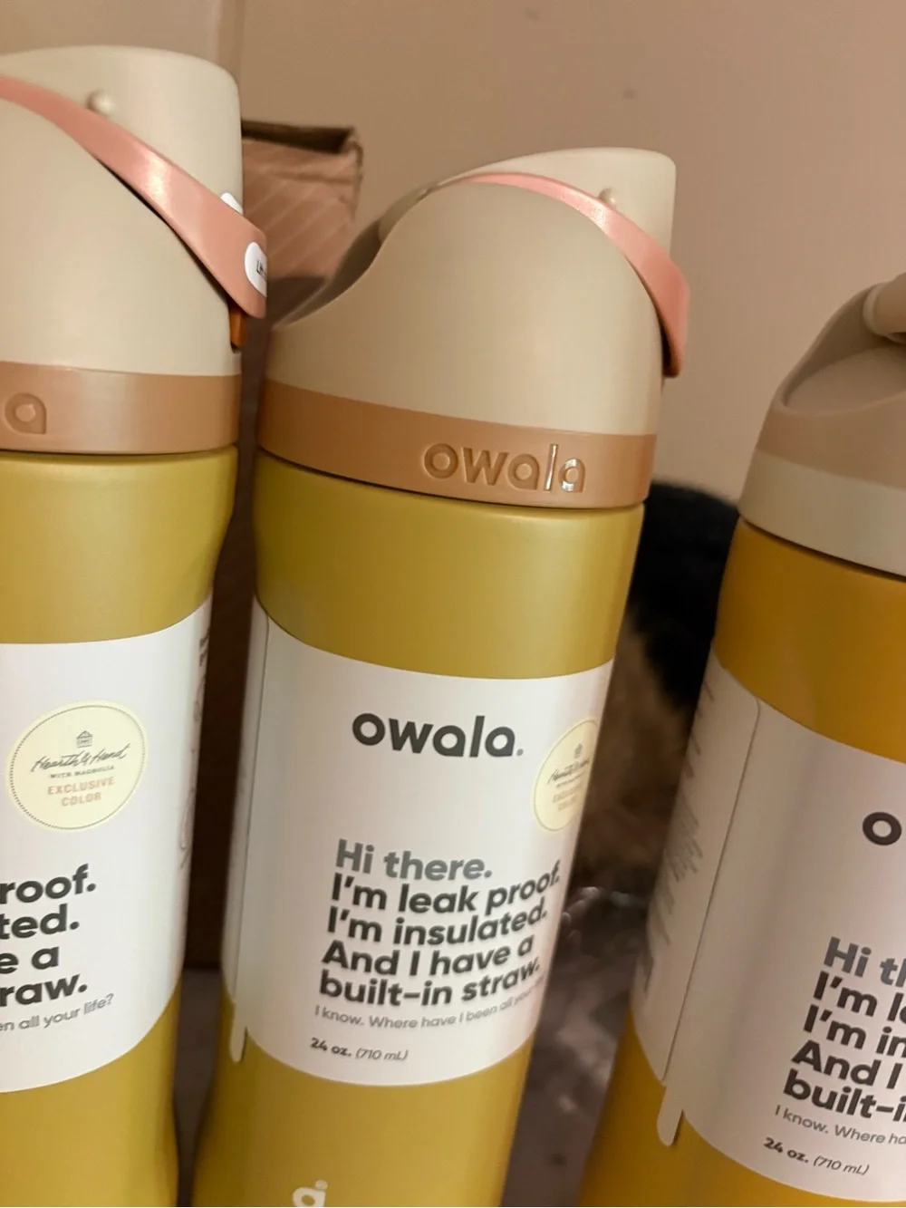 Owala Insulated Straw Water Bottle - Yellow & Coral